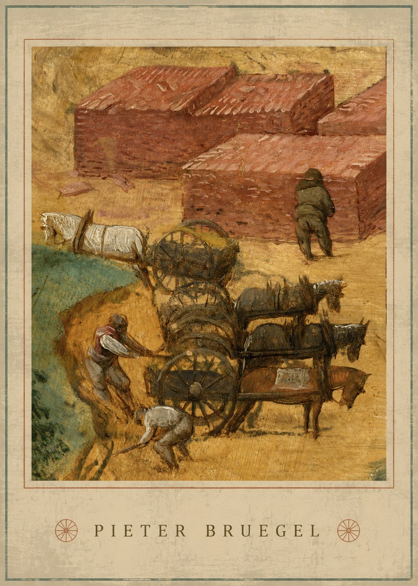 Pieter Bruegel The Brickmakers No4 - Plakát