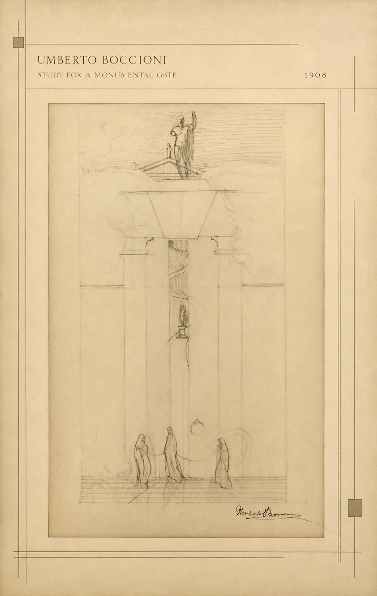 Umberto Boccioni Study for a Monumental Gate No2 - Plakát