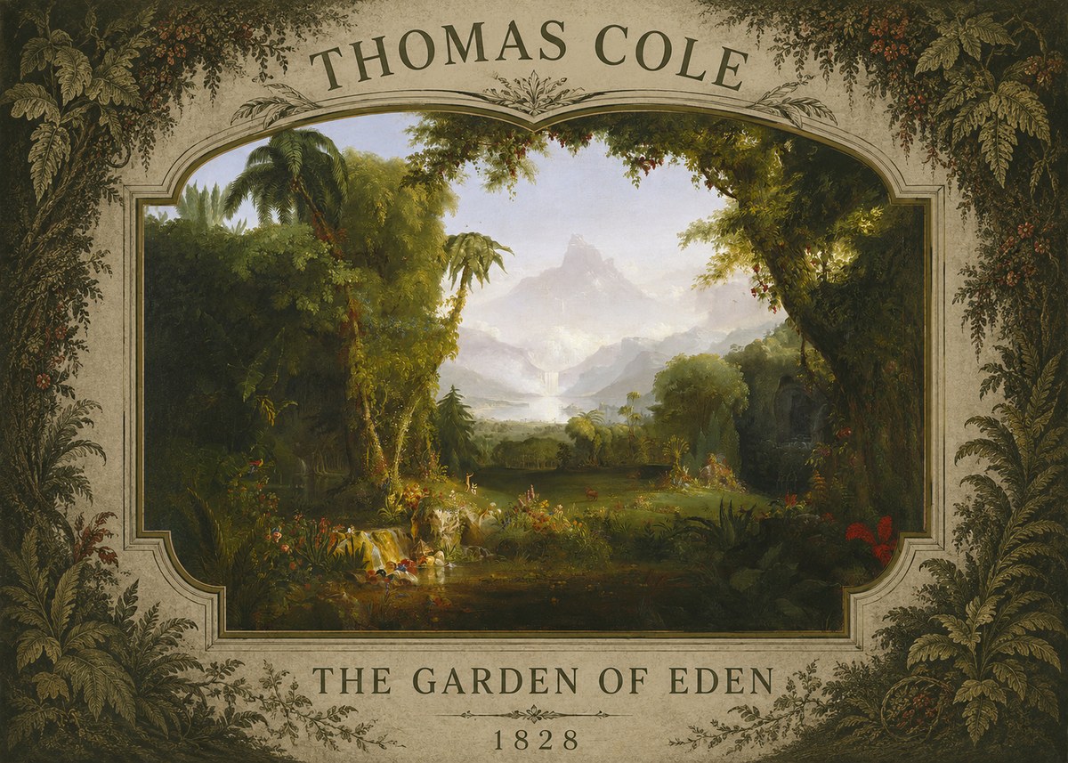 Thomas Cole The Garden of Eden II No5 - Plakát