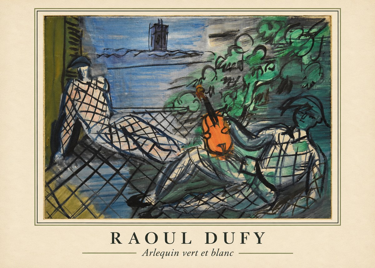 Raoul Dufy Arlequin Vert Et Blanc No4 - Plakát