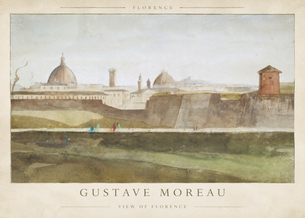 Gustave Moreau View of Florence No4 - Plakát