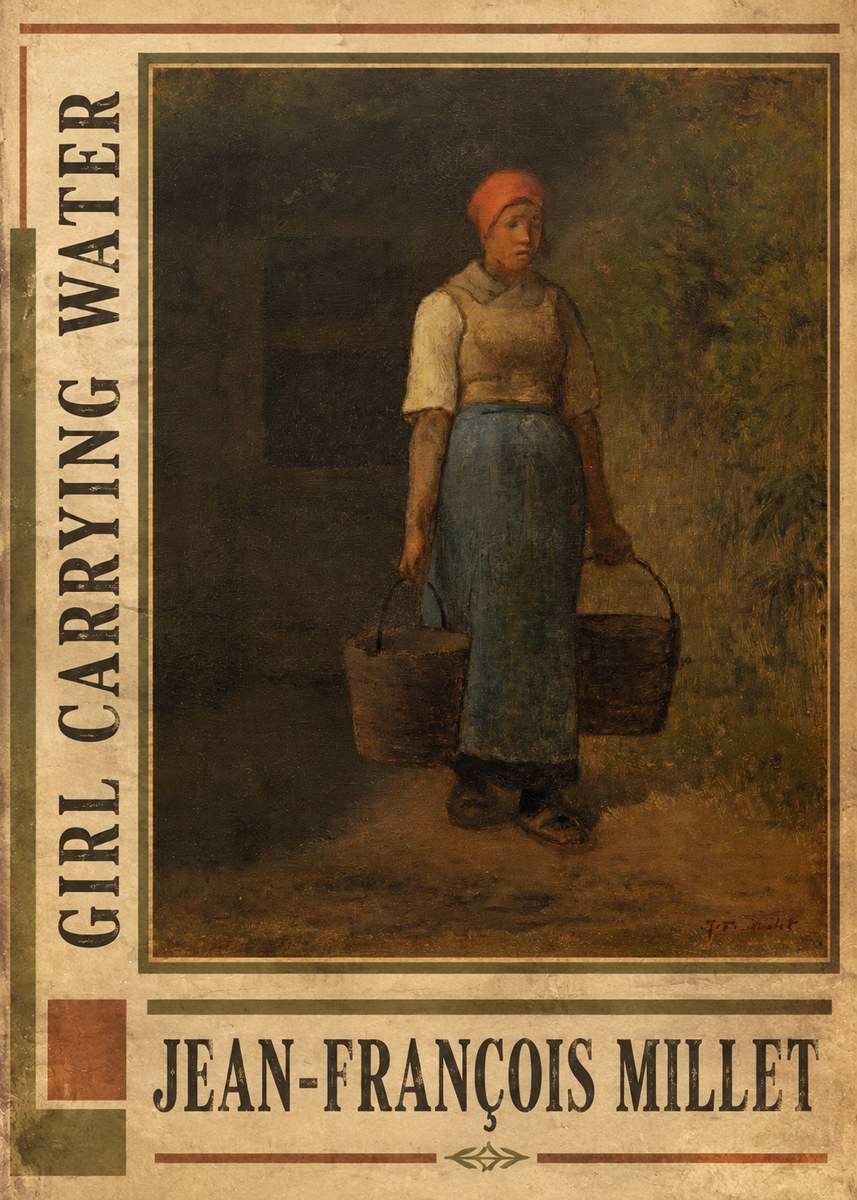 Jean-François Millet Girl Carrying Water No2 - Plakát