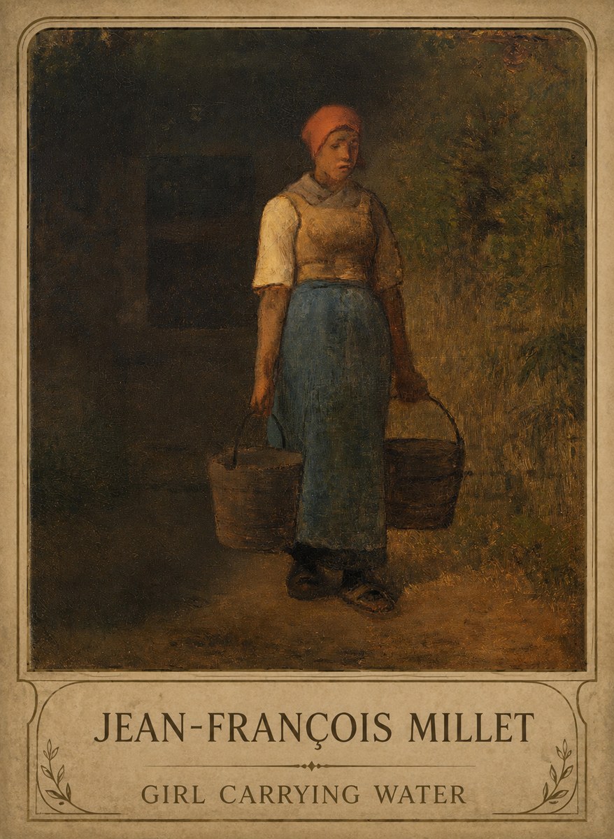 Jean-François Millet Girl Carrying Water No3 - Plakát