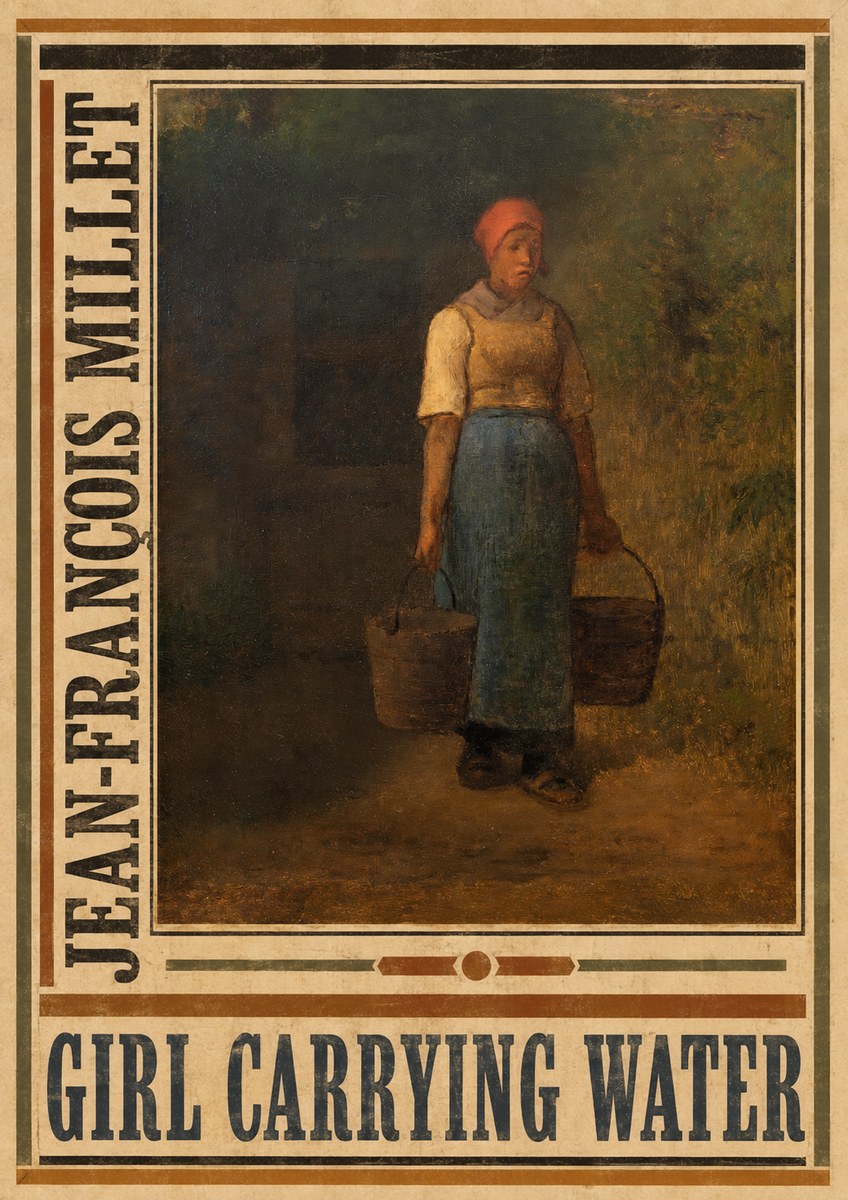 Jean-François Millet Girl Carrying Water No4 - Plakát