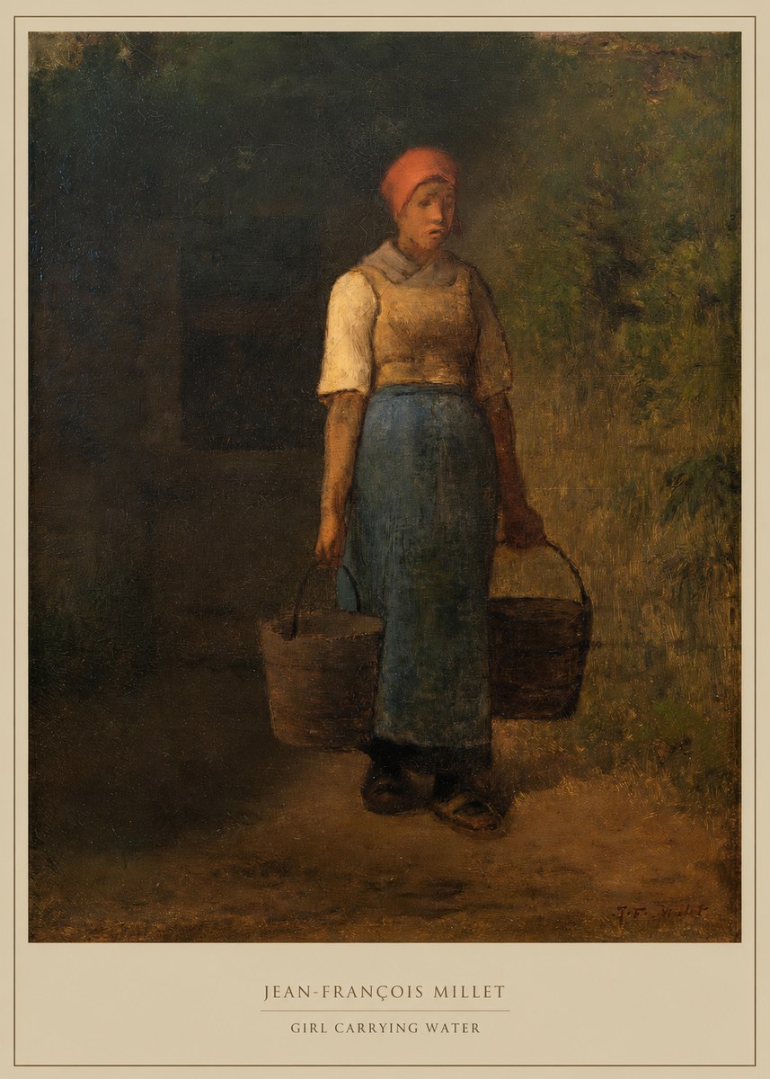 Jean-François Millet Girl Carrying Water No5 - Plakát