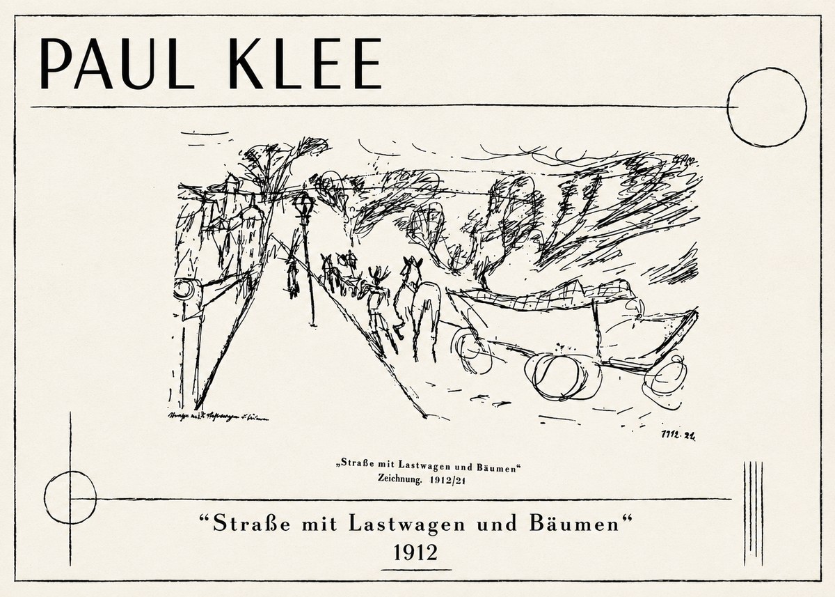 Paul Klee Straße Mit Lastwagen Und Bäumen No1 - Plakát