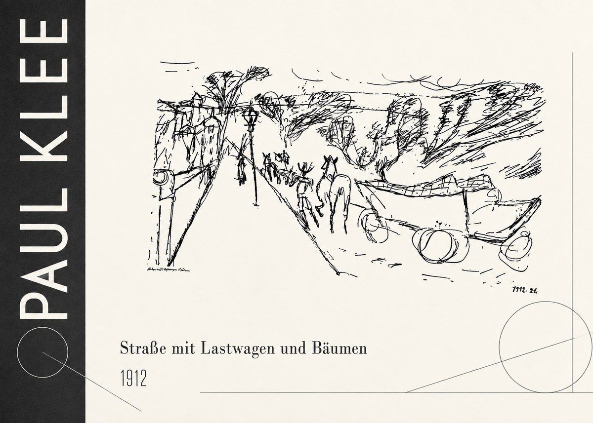 Paul Klee Straße Mit Lastwagen Und Bäumen No3 - Plakát