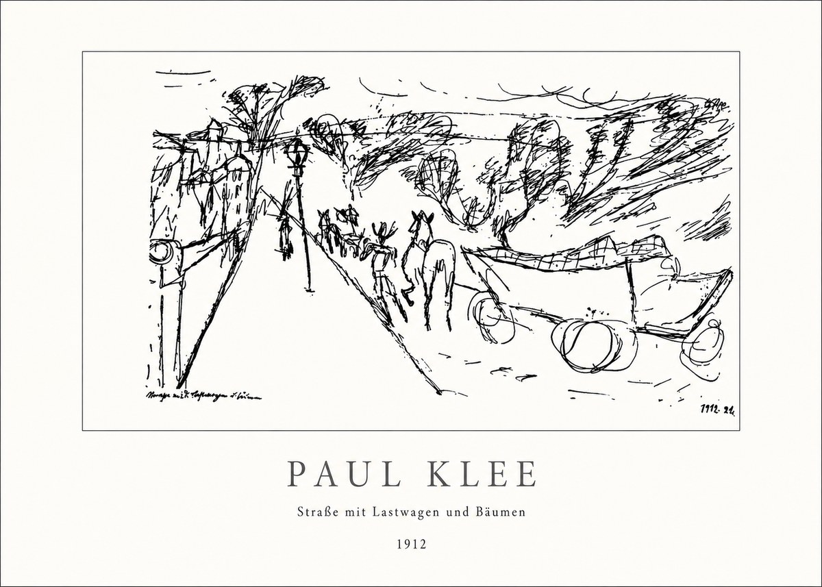 Paul Klee Straße Mit Lastwagen Und Bäumen No4 - Plakát