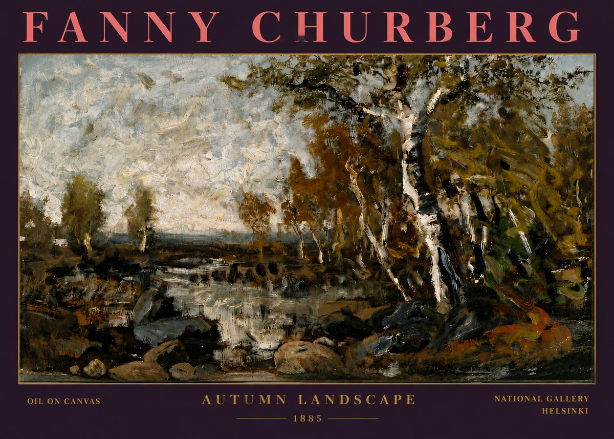 Fanny Churberg Autumn Landscape No6 - Plakát