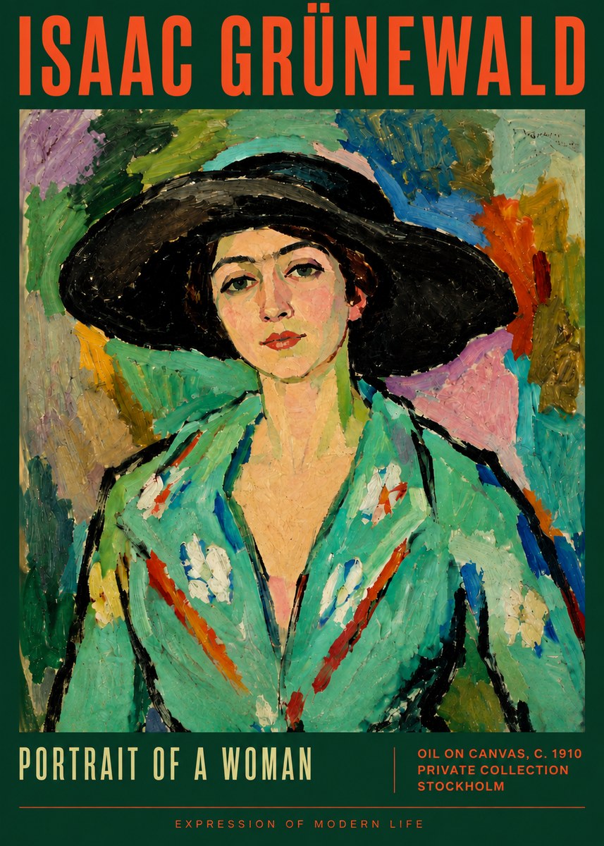 Isaac Grünewald Portrait of a Woman No4 - Plakát