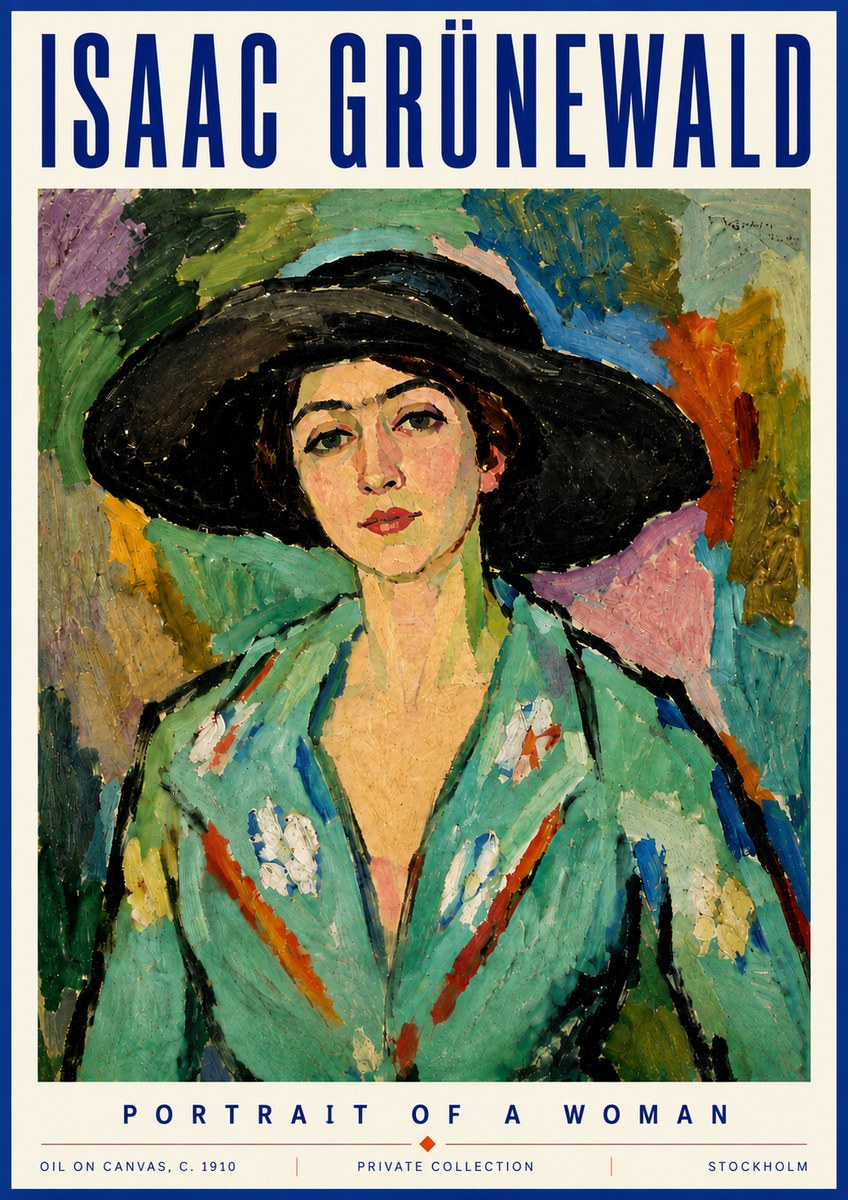Isaac Grünewald Portrait of a Woman No5 - Plakát