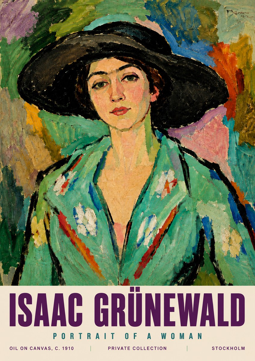 Isaac Grünewald Portrait of a Woman No6 - Plakát