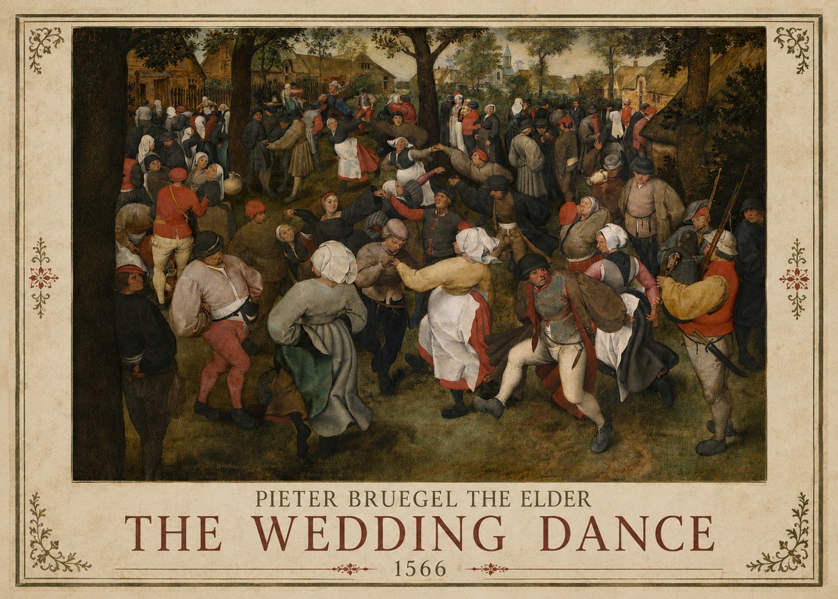 Pieter Bruegel The Wedding Dance II No1 - Plakát
