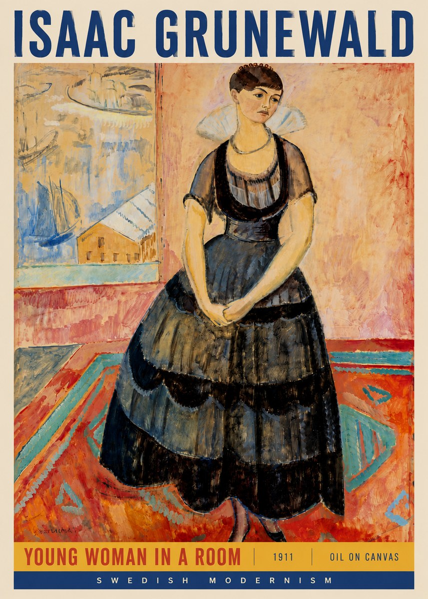 Isaac Grünewald Young Woman in a Room No4 - Plakát