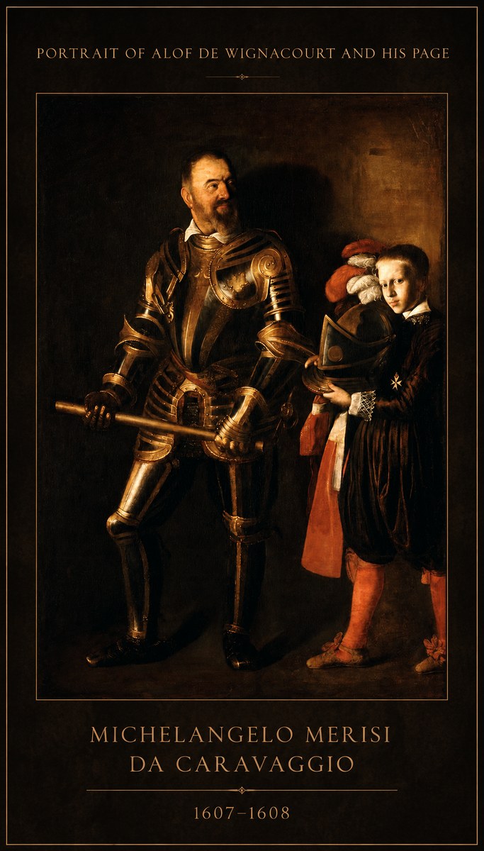 Michelangelo Merisi da Caravaggio Portrait of Alof De Wignacourt and His Page No1 - Plakát