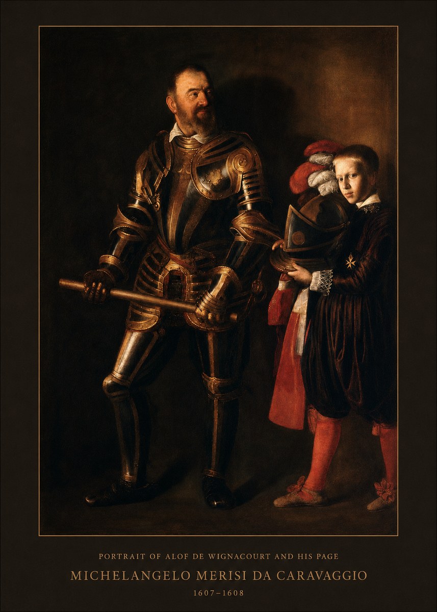 Michelangelo Merisi da Caravaggio Portrait of Alof De Wignacourt and His Page No4 - Plakát