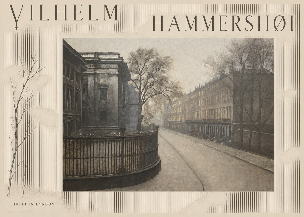 Vilhelm Hammershøi Street in London No4 - Plakát