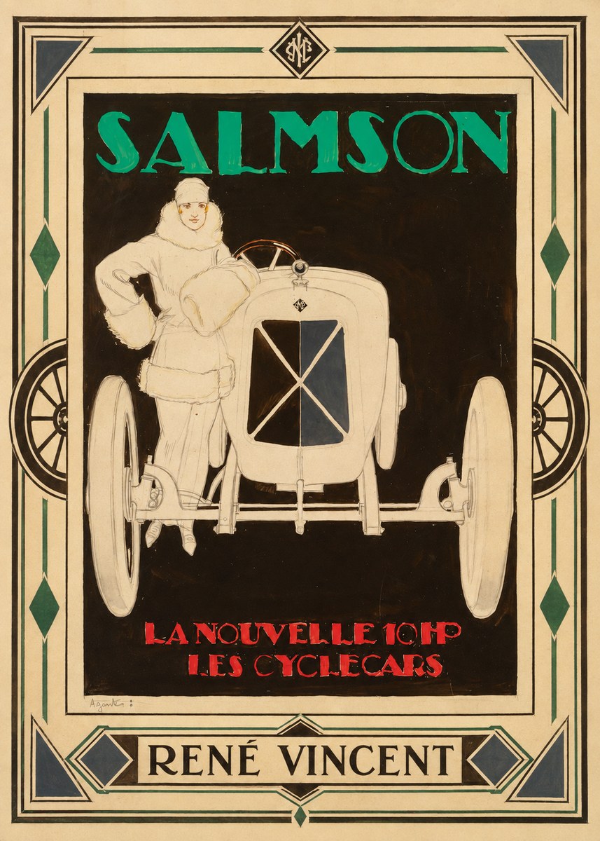 René Vincent Salmson La Nouvelle 10Hp Les Cyclecars No1 - Plakát