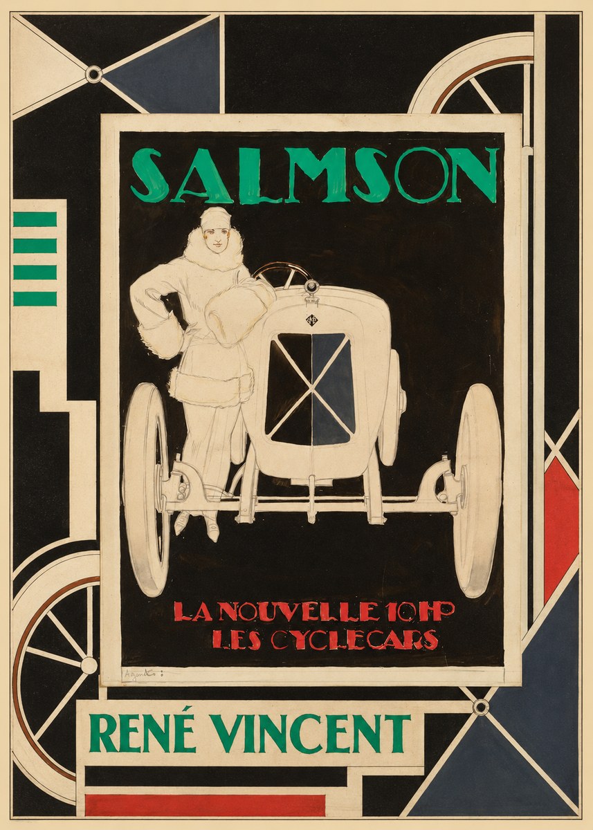 René Vincent Salmson La Nouvelle 10Hp Les Cyclecars No6 - Plakát