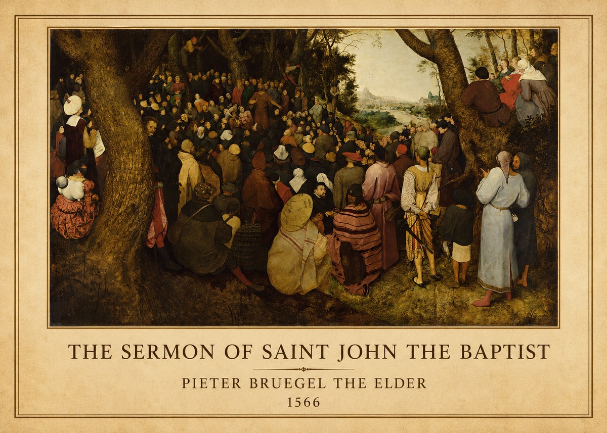 Pieter Bruegel The Sermon of Saint John the Baptist II No1 - Plakát