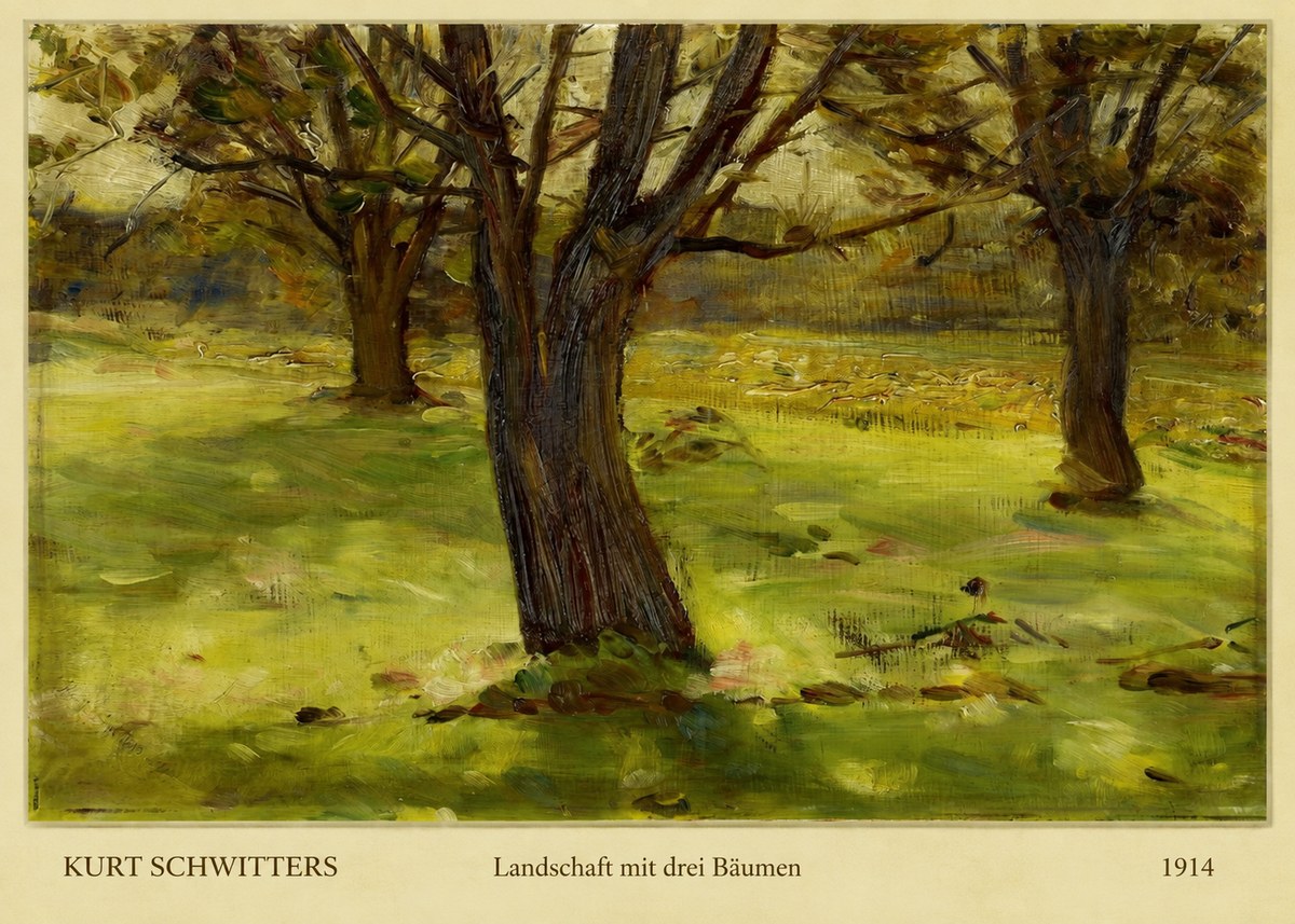 Kurt Schwitters Landschaft Mit Drei Bäumen No6 - Plakát