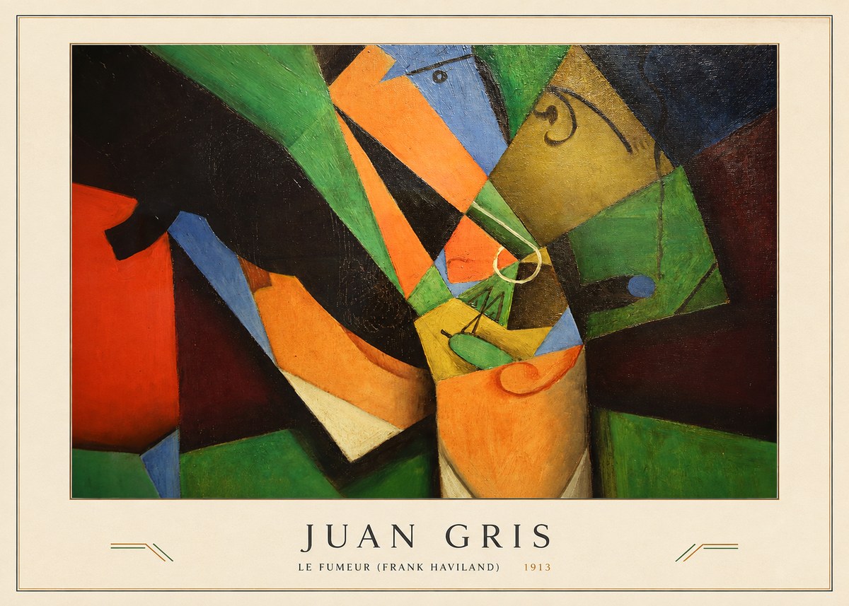 Juan Gris Le Fumeur (Frank Haviland) No3 - Plakát