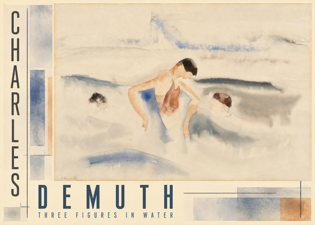 Charles Demuth Three Figures in Water No2 - Plakát
