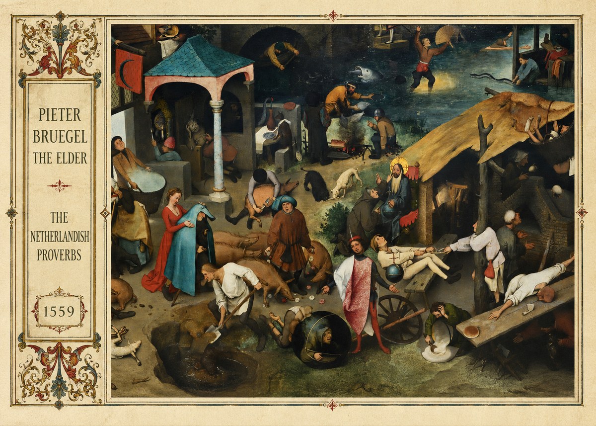 Pieter Bruegel The Netherlandish Proverbs III No2 - Plakát