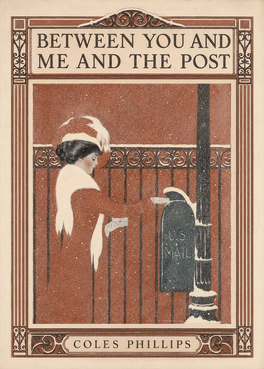 Coles Phillips Between You and Me and the Post No3 - Plakát
