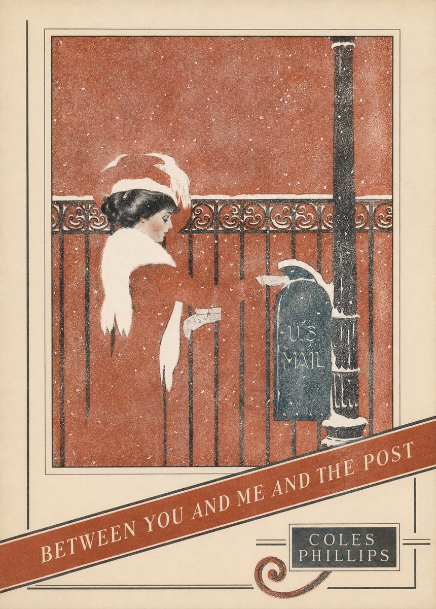 Coles Phillips Between You and Me and the Post No4 - Plakát