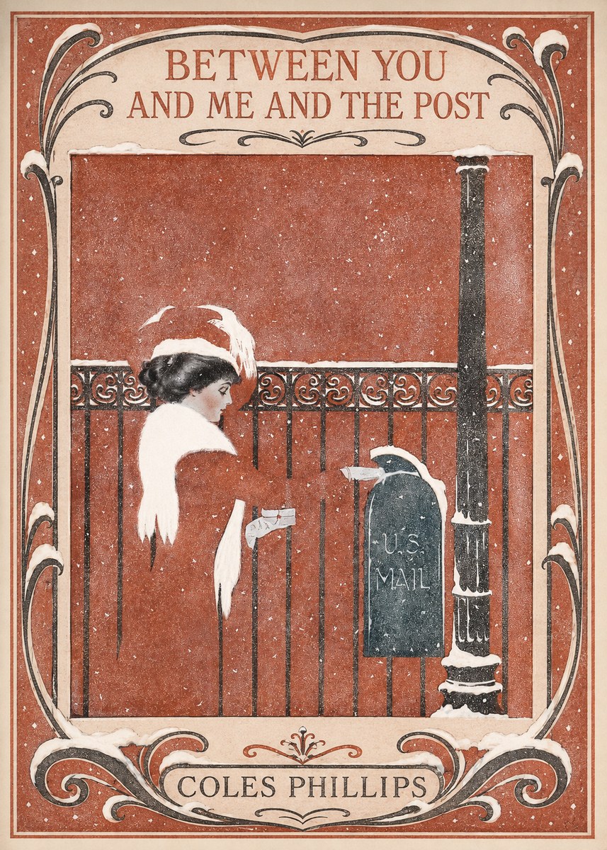 Coles Phillips Between You and Me and the Post No5 - Plakát