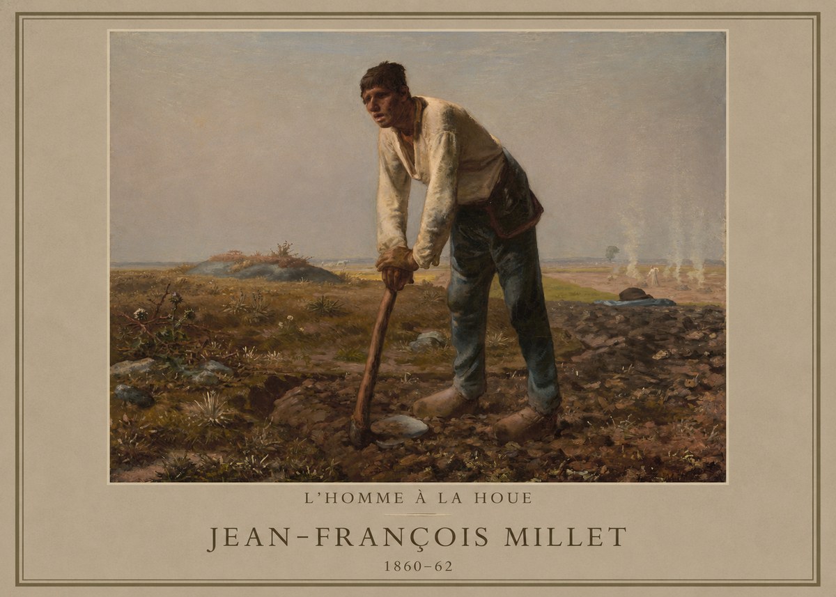 Jean-François Millet L'homme À La Houe No1 - Plakát