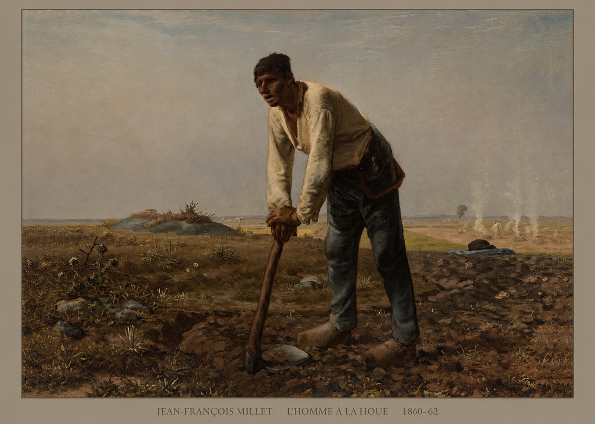 Jean-François Millet L'homme À La Houe No4 - Plakát